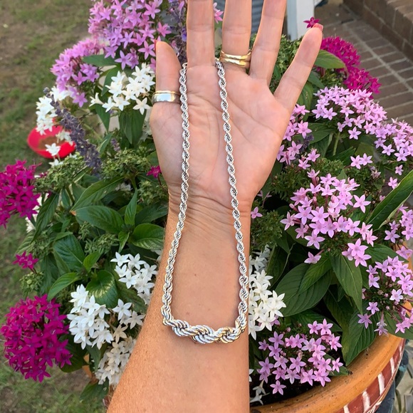 Ross & Simons Sterling Silver Graduated Rope Chain - Picture 12 of 17